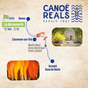 Parcours Découverte canoë Kayak de 5km sur l'Orb