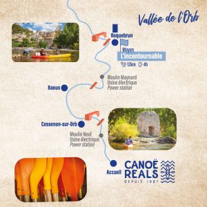 Parcours Découverte canoë Kayak de 12km sur l'Orb